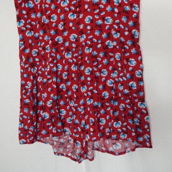 Forever 21 Floral Romper V Neck Keyhole Cap Sleeve - Picture 4 of 12